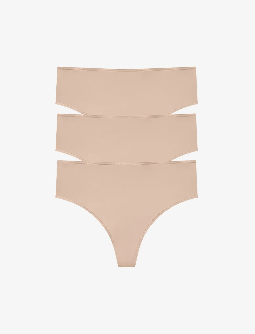 24/7® Classic High Waist Thong 3 Pack Box
