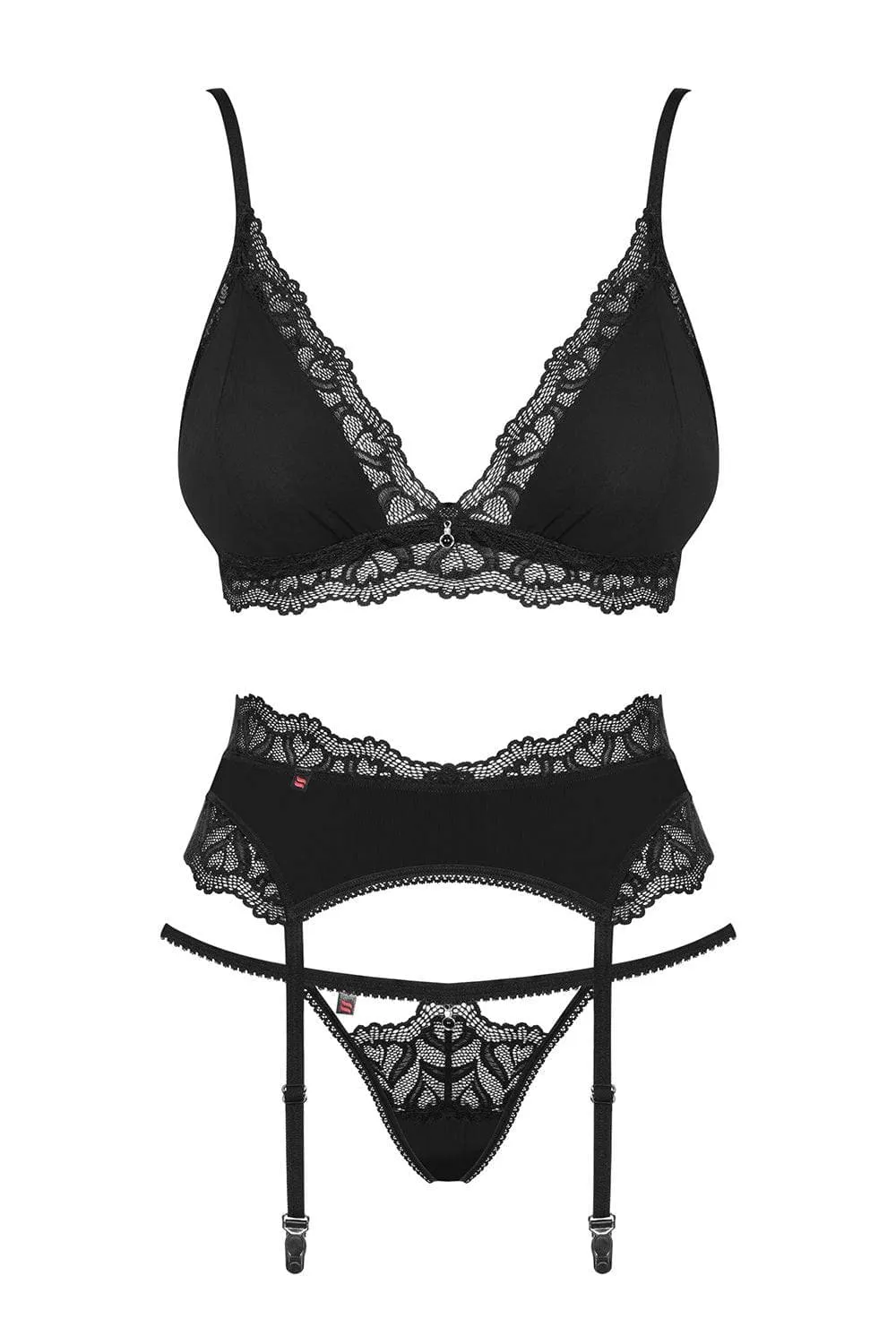 Arisha Bra. Thong & Garter Belt. L-XL (UK 12-14)