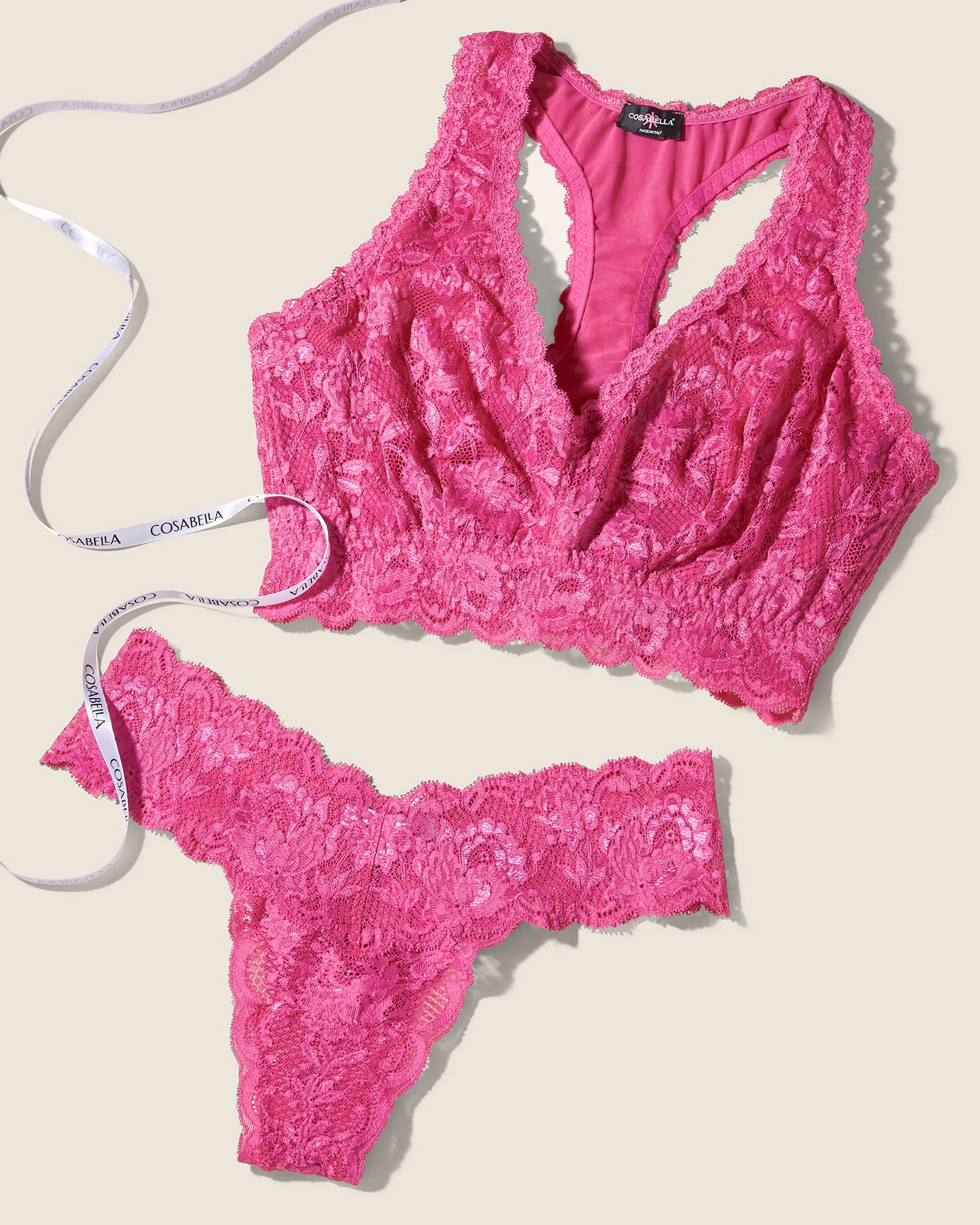 Completino Tanga Cutie E Bralette Racie Curvy Con Retro A Vogatore
