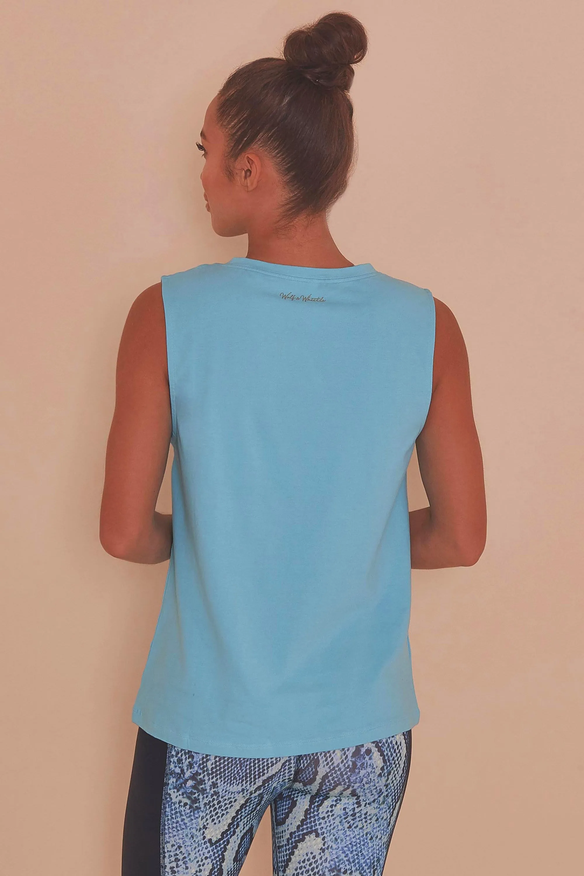 Cotton Knot Front Vest Blue