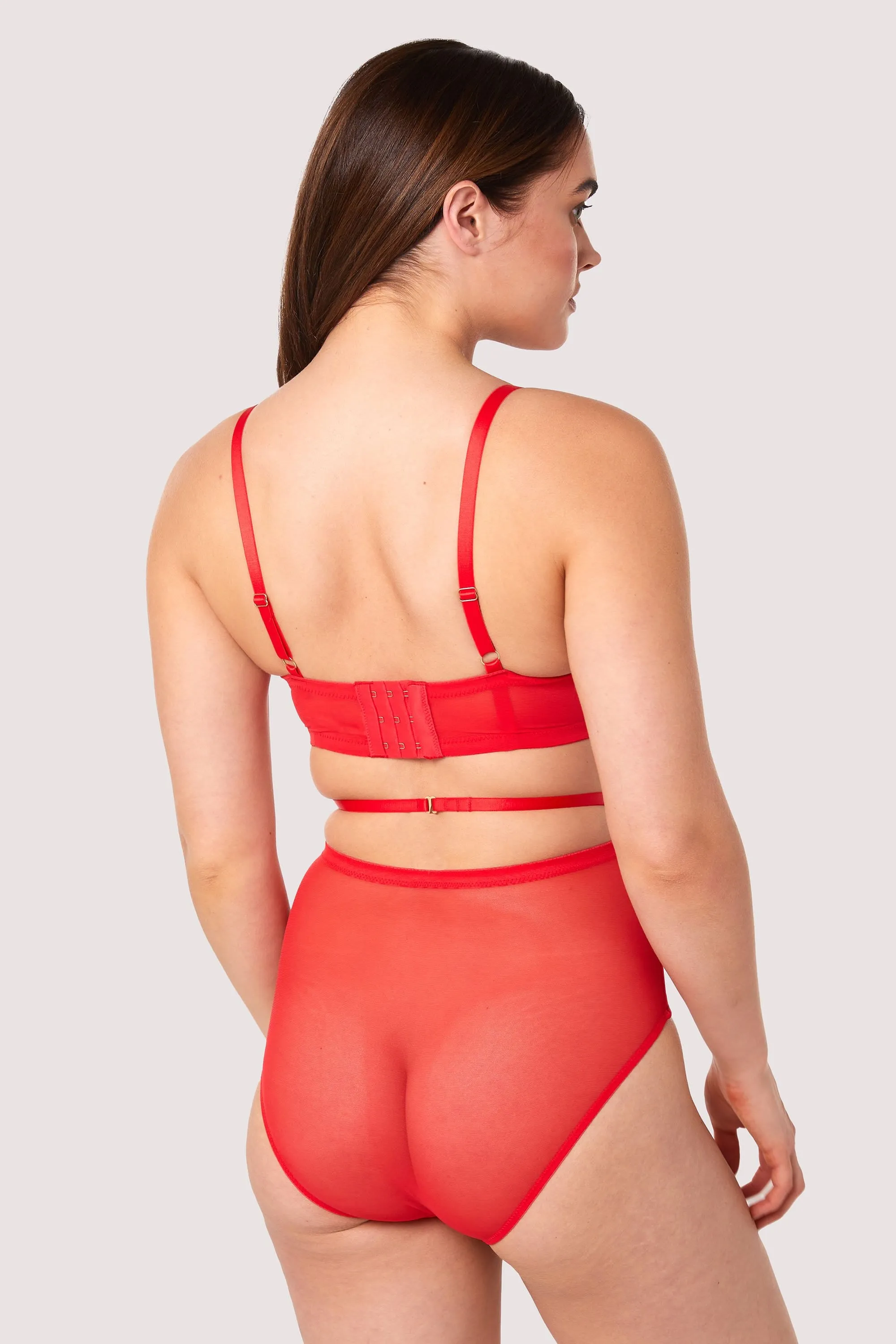 Eddie Red Crossover Wrap High Waist Brief