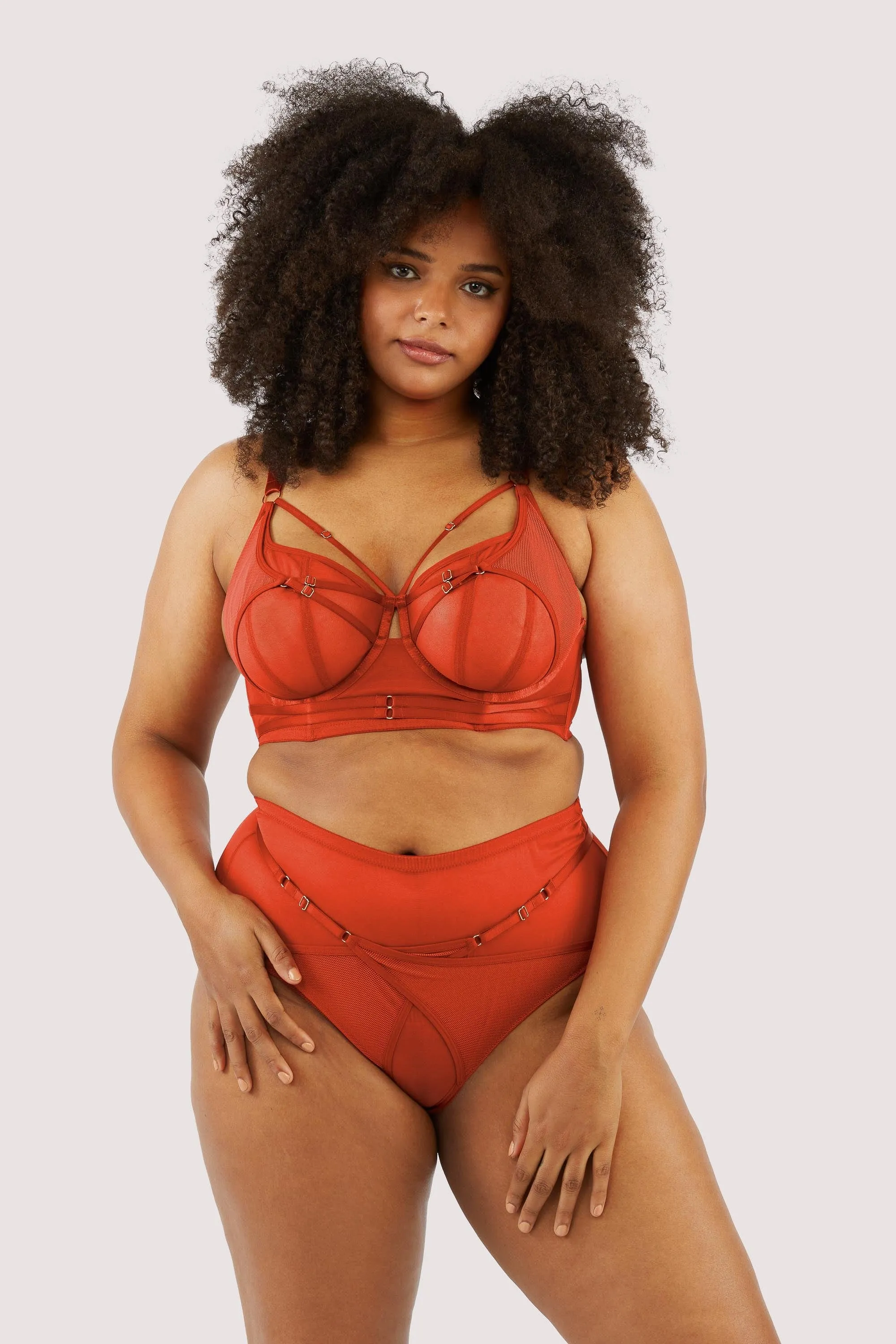 Eddie Red Crossover Wrap High Waist Brief
