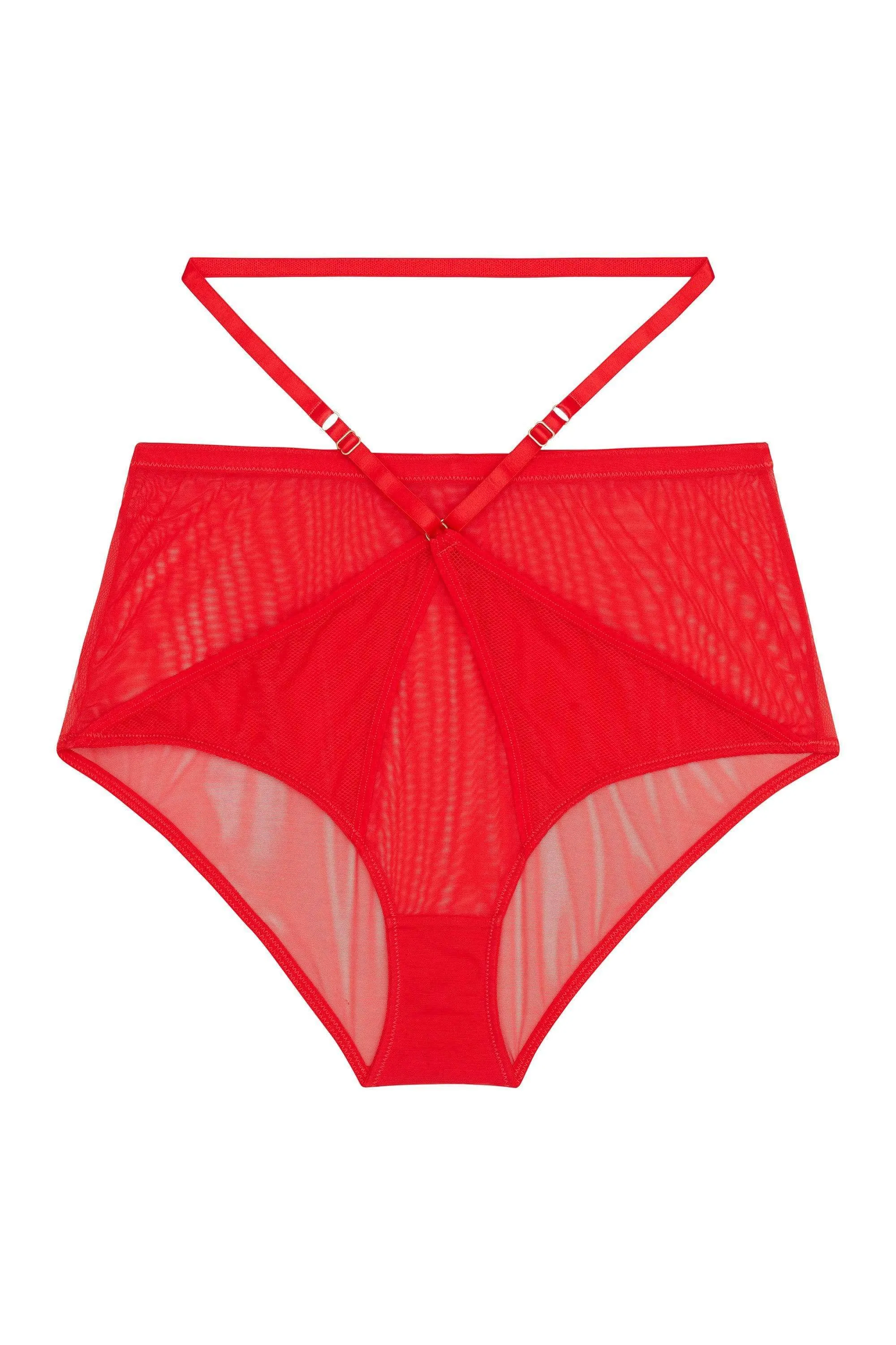 Eddie Red Crossover Wrap High Waist Brief