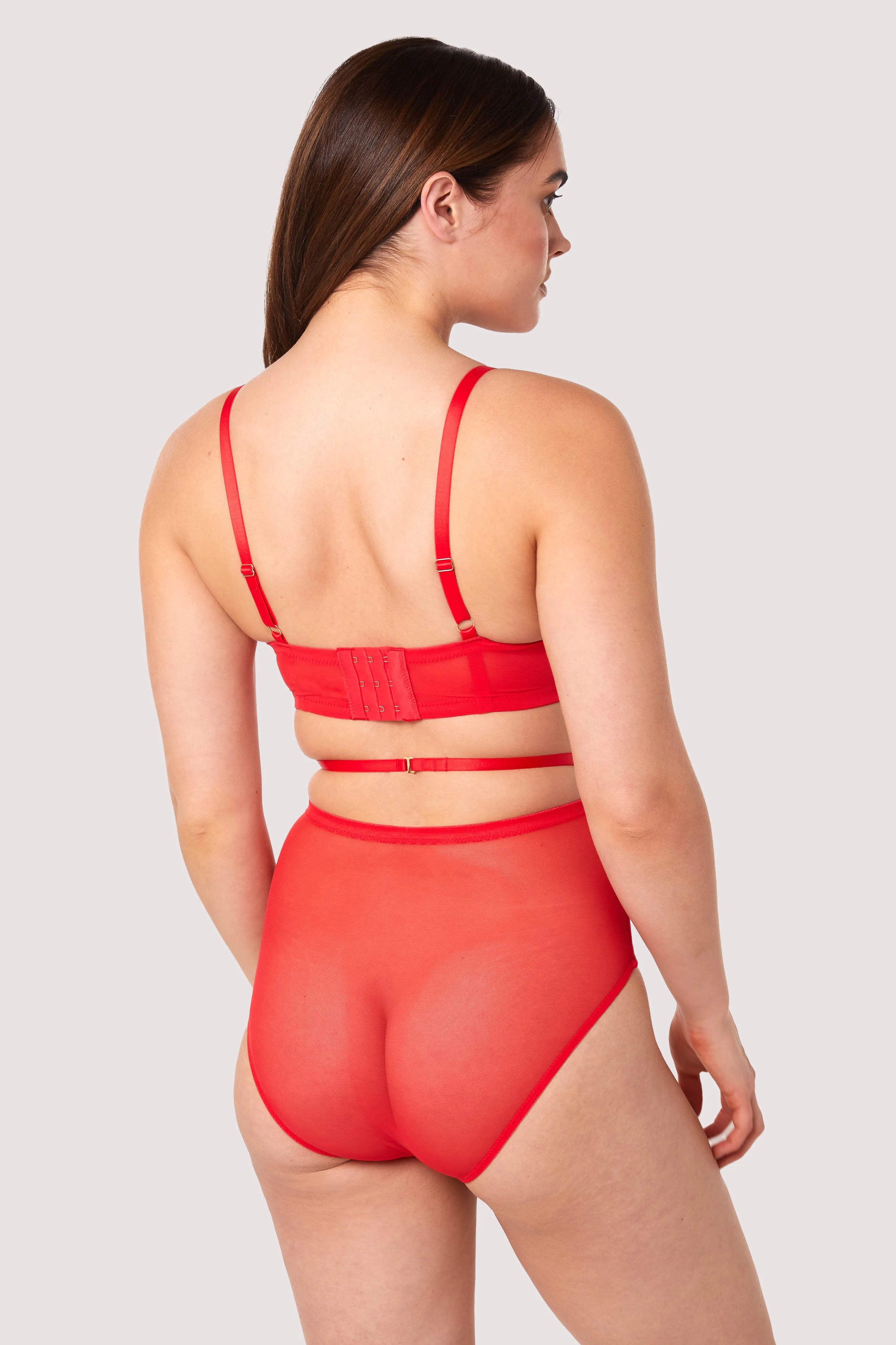 Eddie Red Crossover Wrap High Waist Brief
