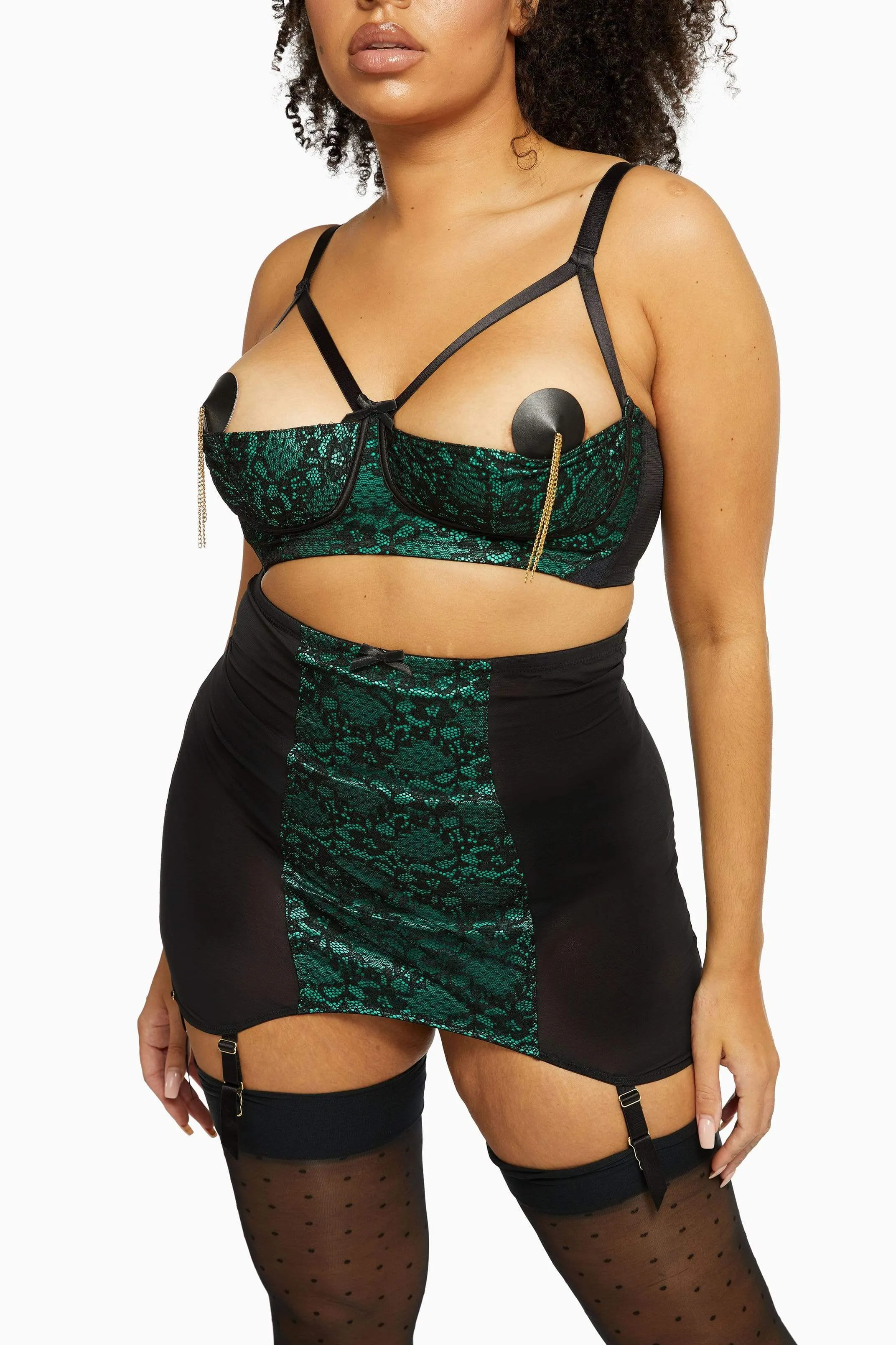 Elsie Emerald Green Lace Girdle