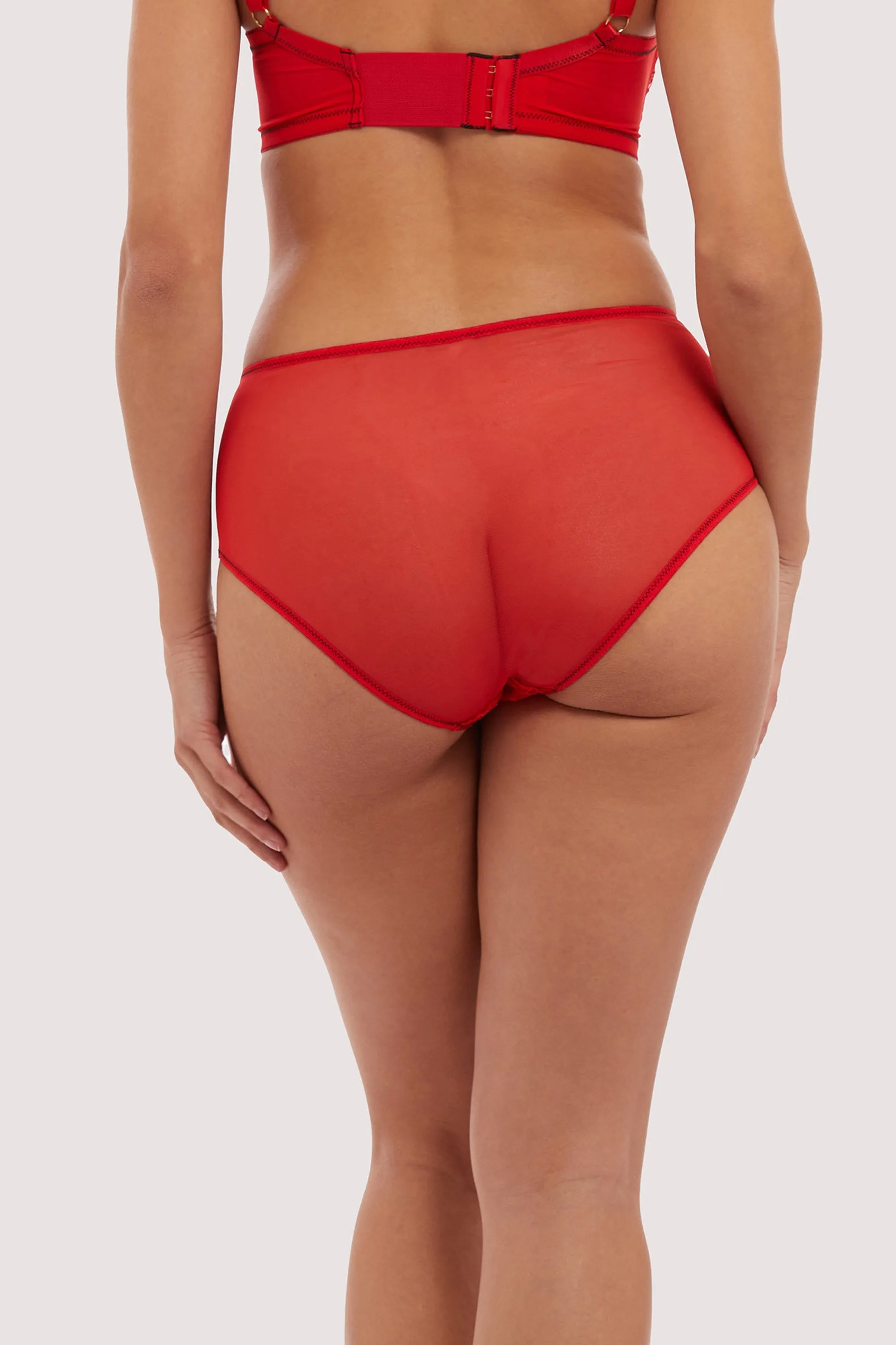 Elsie Lace High Waisted Brief Red