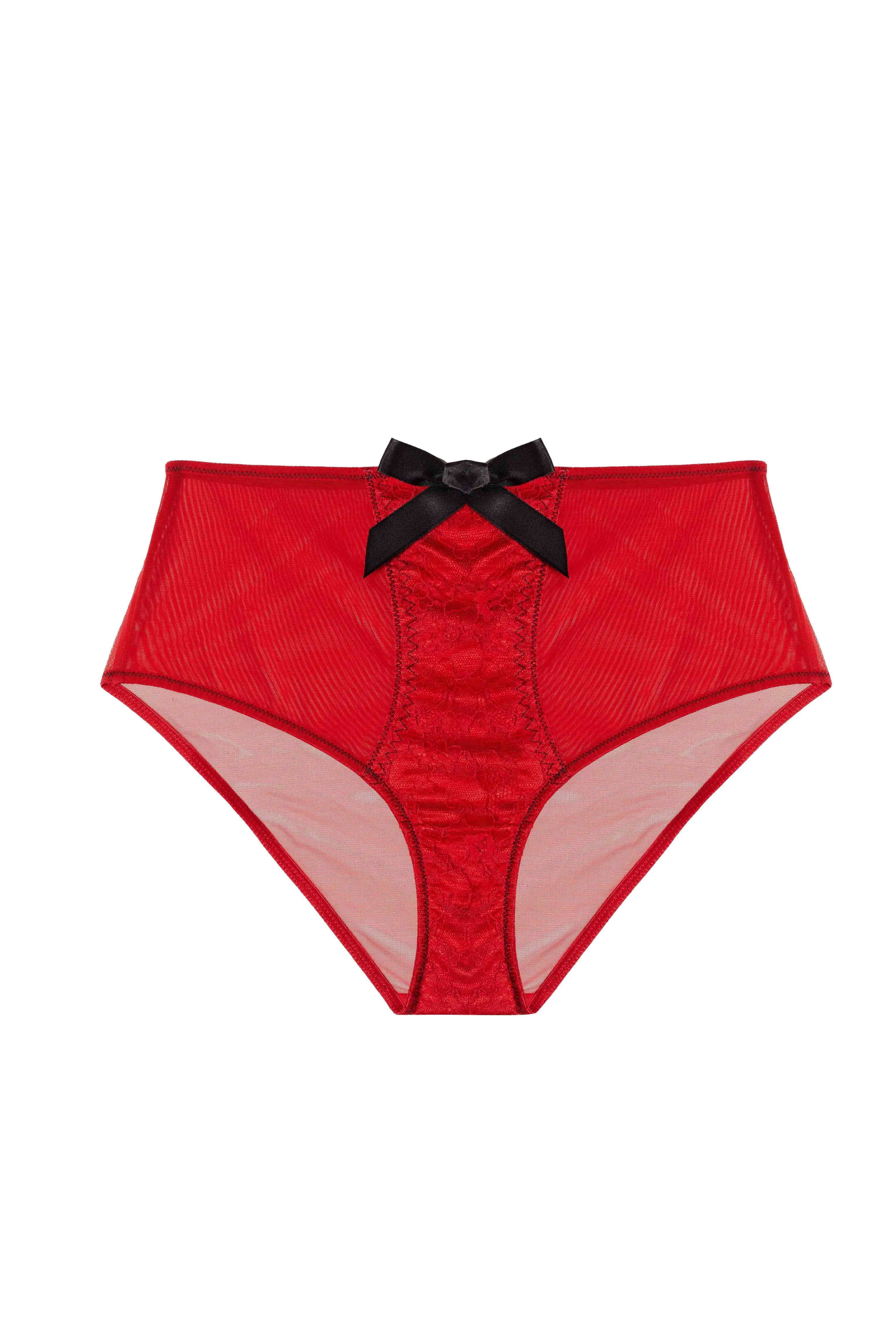 Elsie Lace High Waisted Brief Red
