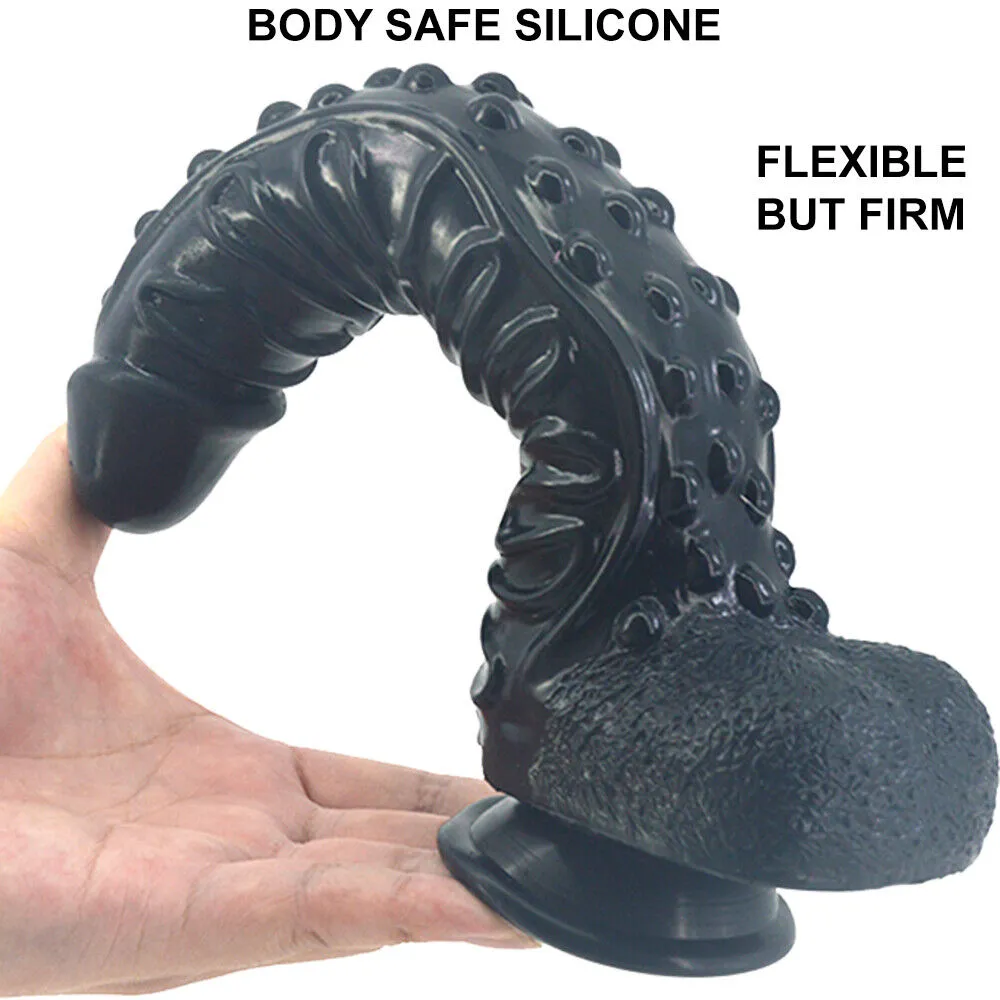 FAAK G130 Large 10.3 Textured Dildo Liquid Silicone Dong Alien Sex Toy