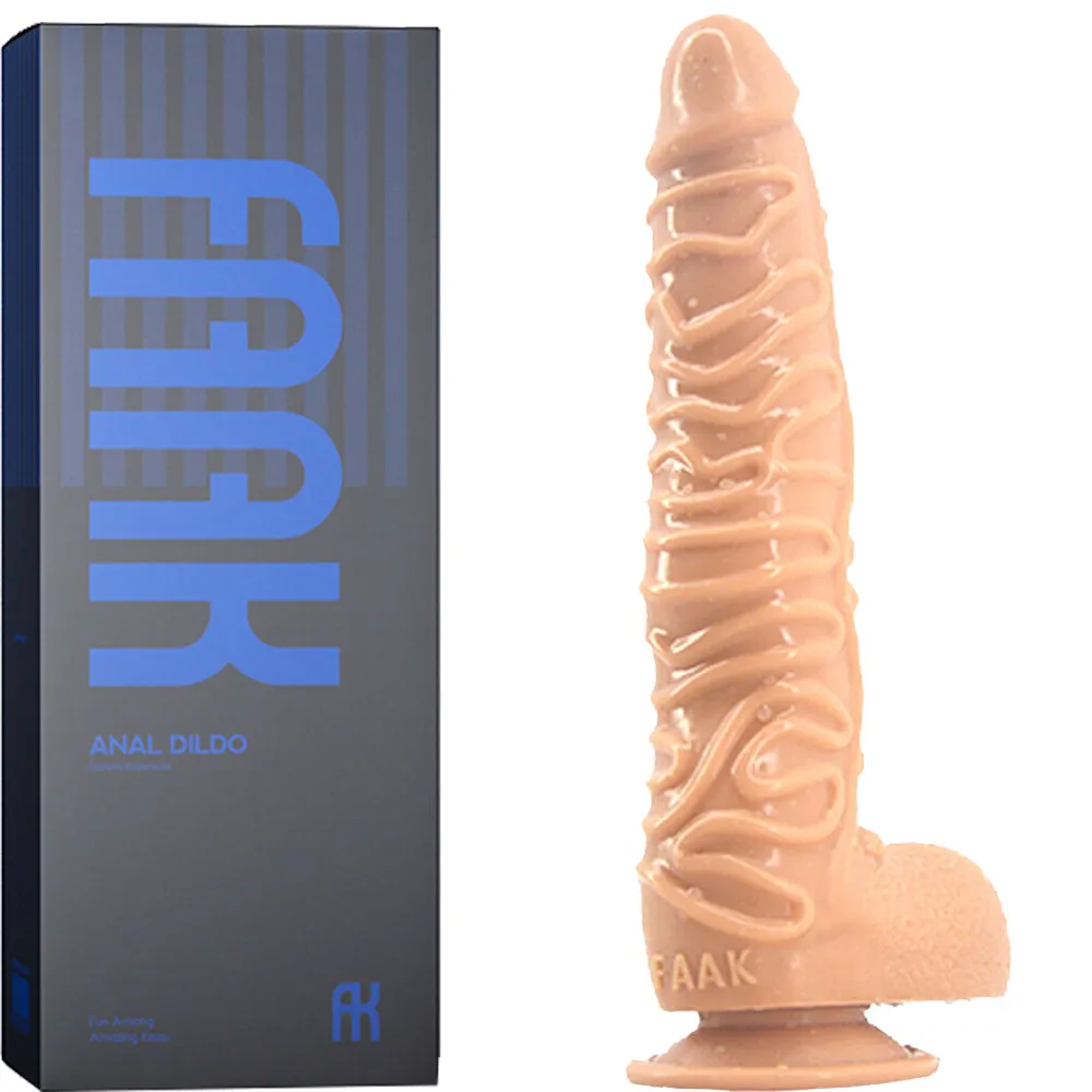 FAAK G130 Large 10.3 Textured Dildo Liquid Silicone Dong Alien Sex Toy
