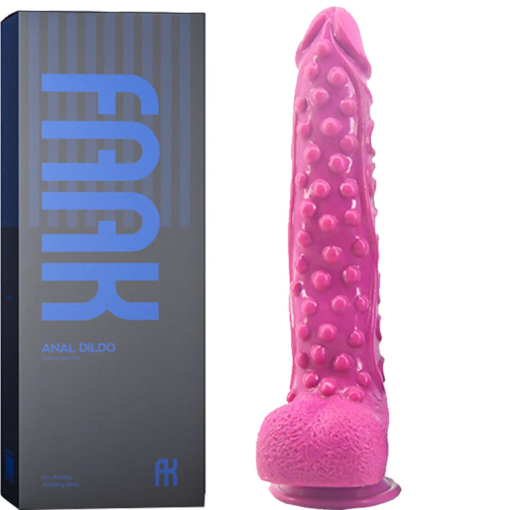 FAAK G130 Large 10.3 Textured Dildo Liquid Silicone Dong Alien Sex Toy