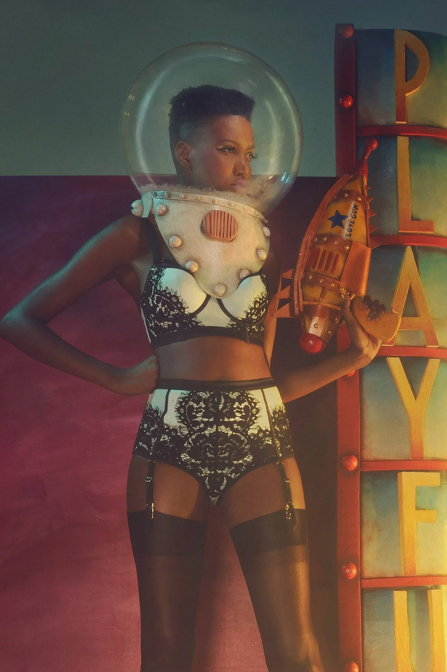 Hedy Mint High Waist Suspender Brief