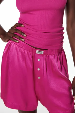 James Satin Boxer-style Shorts. Size L (UK 12)