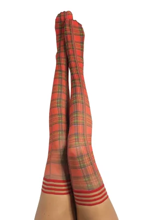 Kixies Grace Red Plaid Thigh High size D