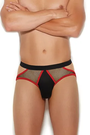 MEN'S FISHNET SIDE CUT OUT DETAILED JOCK STRAP