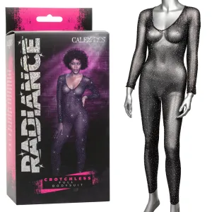 Radiance Crotchless Full Body Suit Black