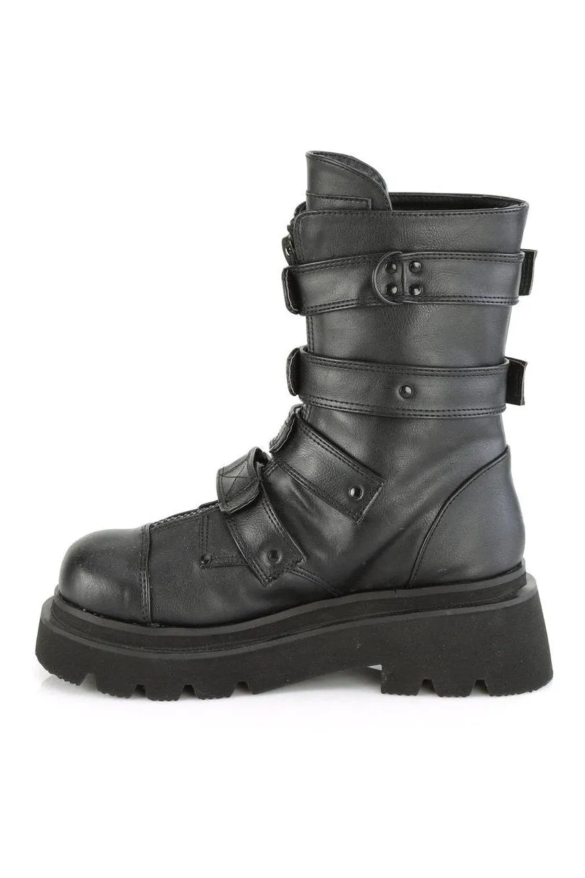 RENEGADE-55 Knee Boot | Black Faux Leather