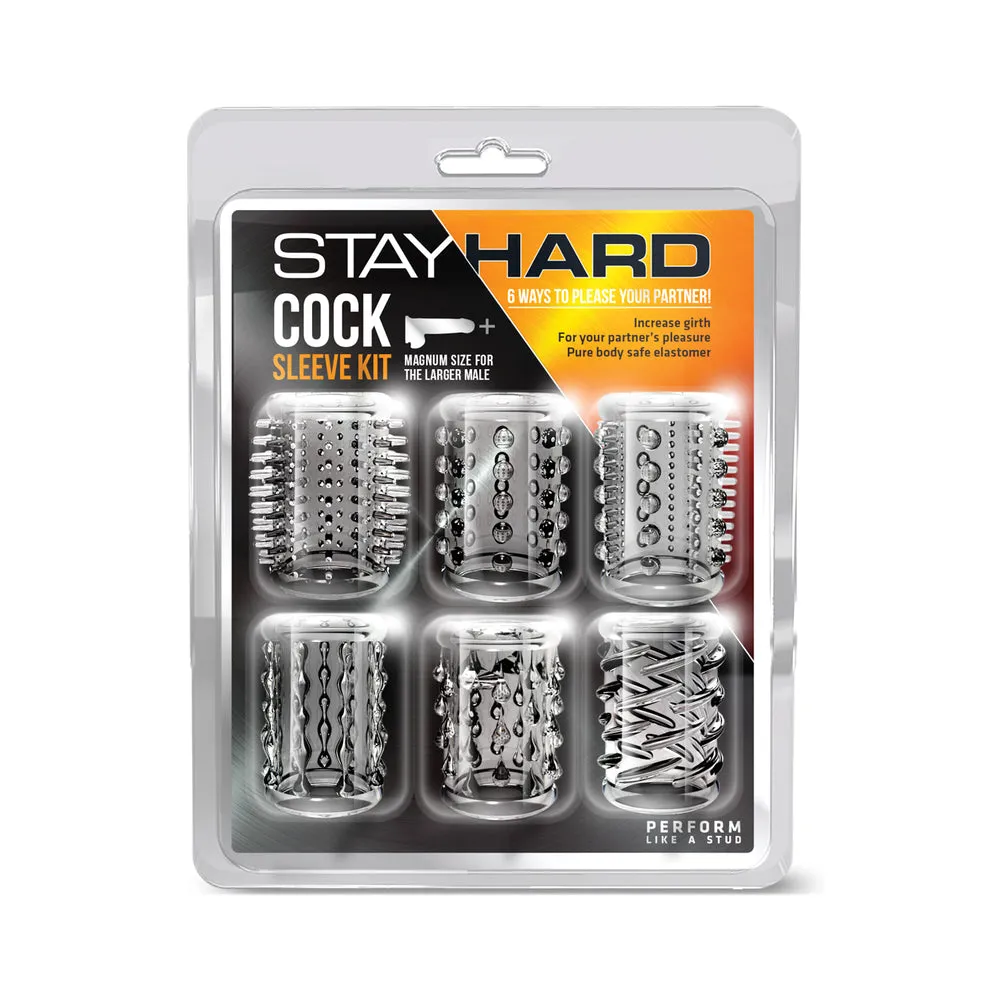 Stay Hard Cock Sleeve Kit Clear 6 Pack