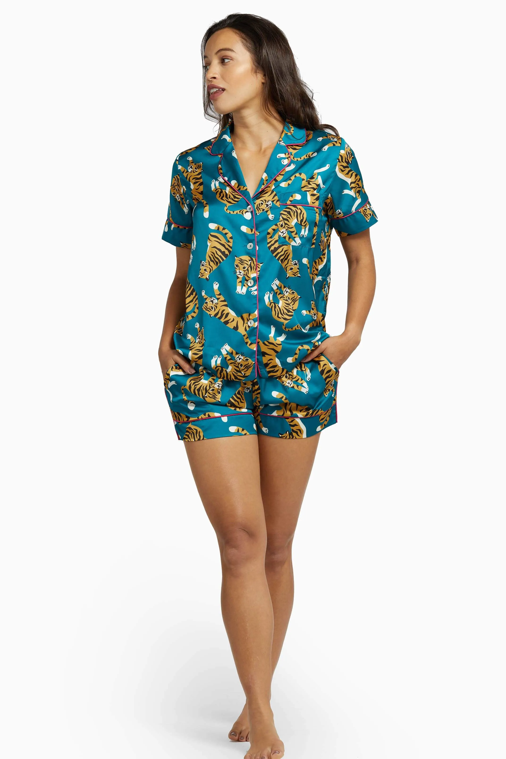 Teal Tiger Pyjama Set