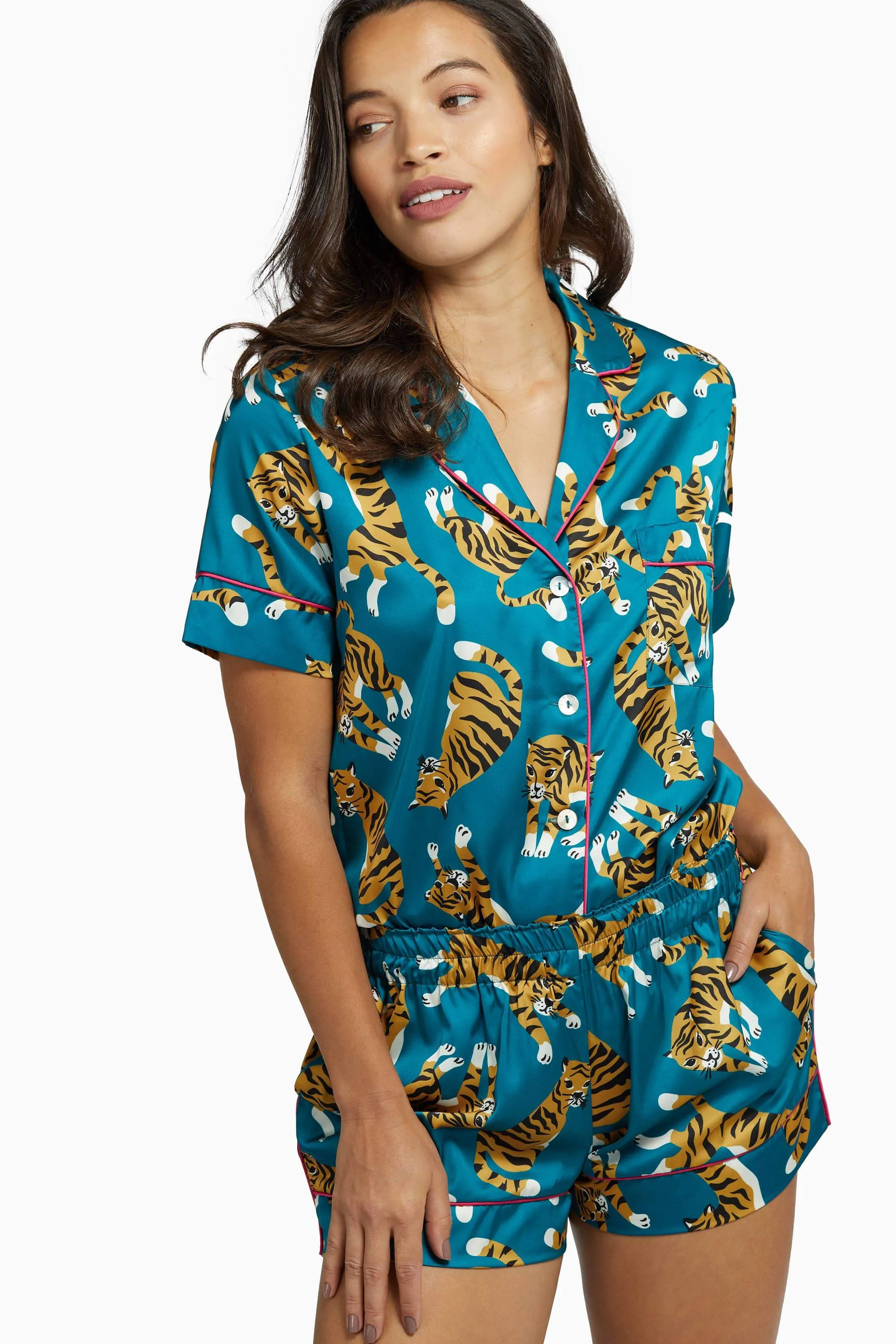 Teal Tiger Pyjama Set