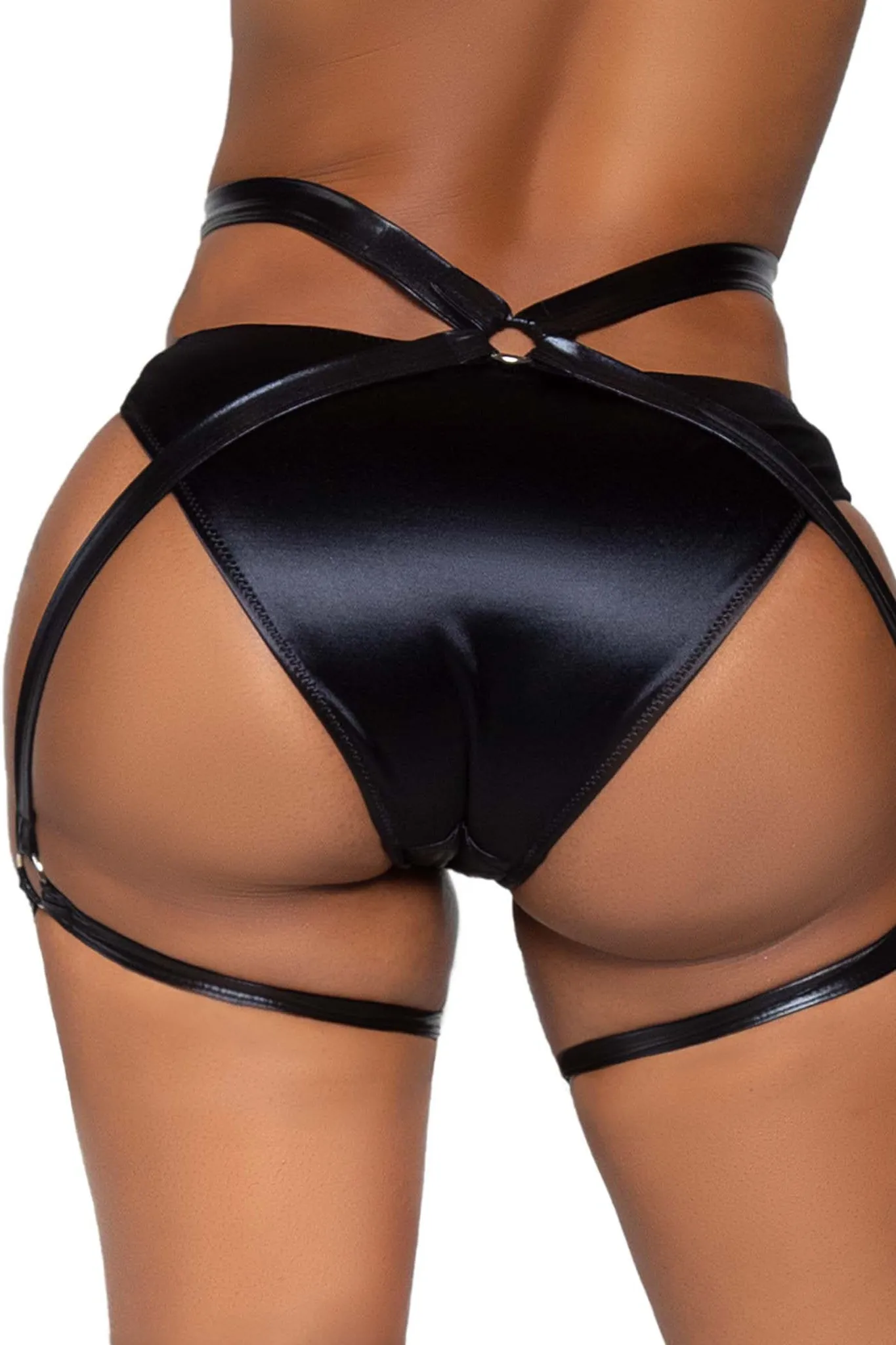 Wet-Look Garterbelt Harness
