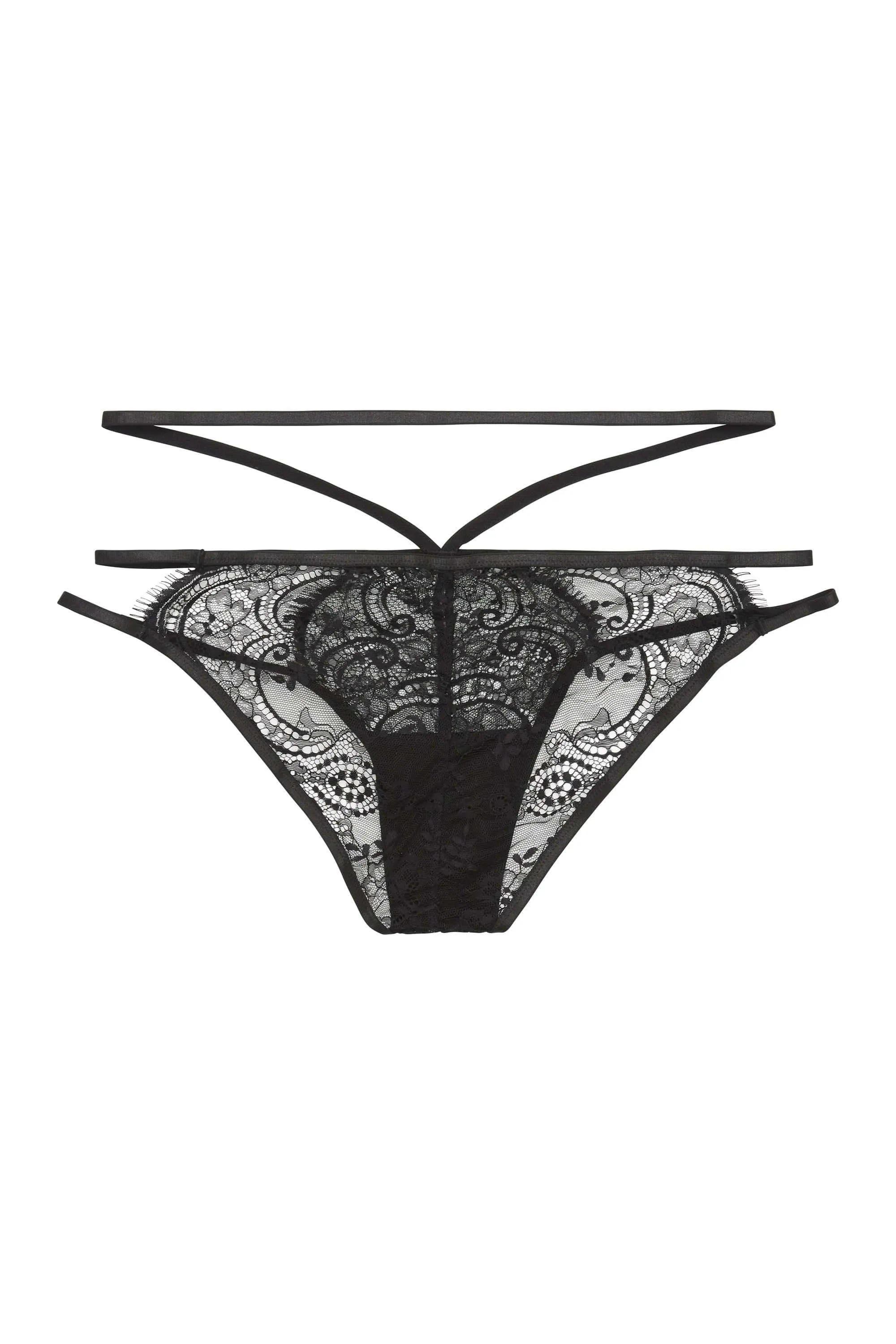Wolf & Whistle Tanja black lace strappy brief