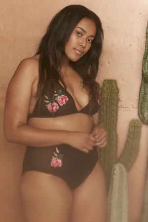 Wolf & Whistle Tayla Mesh Applique High Waist Brief Curve